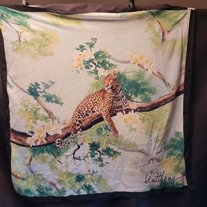 Antthony Signature Printed Chiffon Square Scarf - leopard